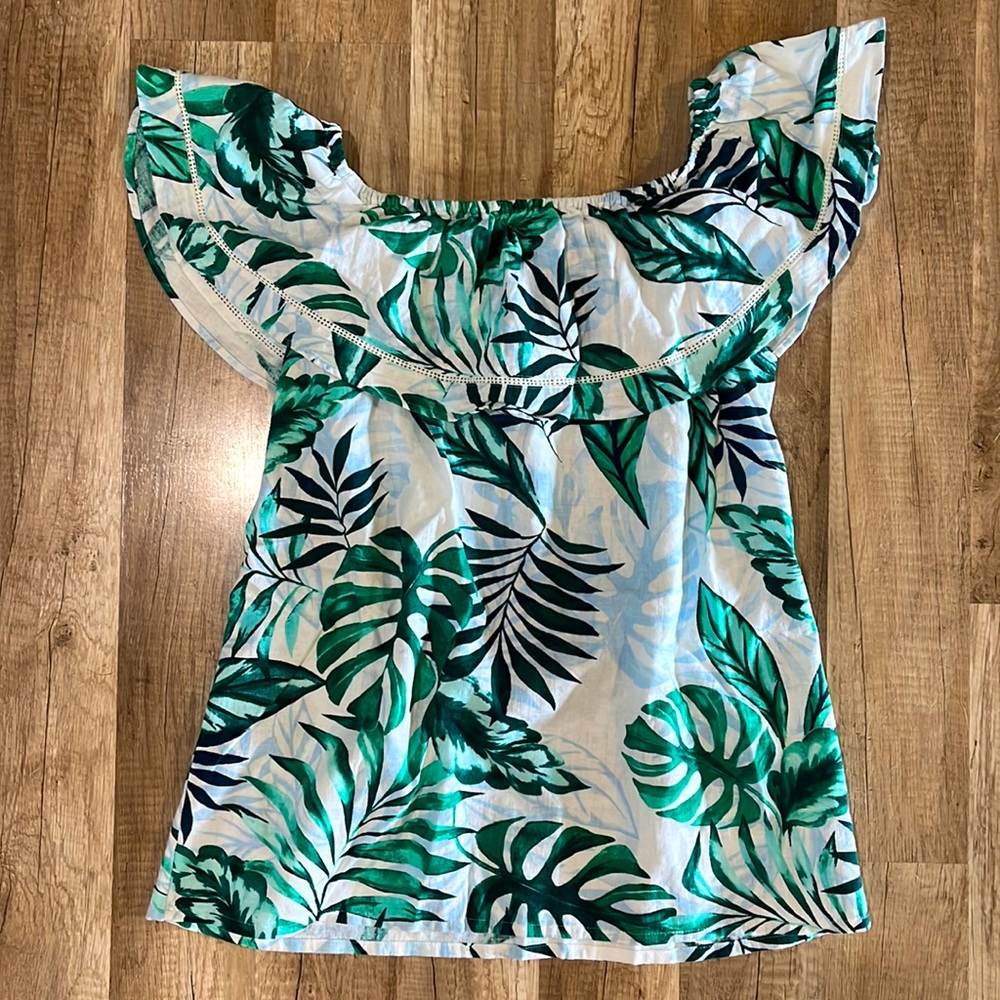 Tommy Bahama Xs blouse tank strapless ruffles